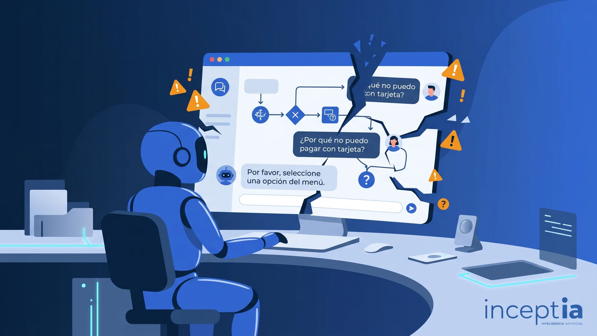 Bots de cobranza enfrentan desafíos cuando los clientes no siguen el flujo previsto en las conversaciones.