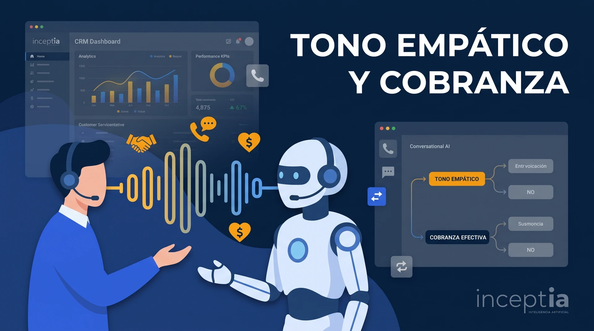 Tono ideal para voicebot de cobranza, destacando la importancia de mantener buenas relaciones con los clientes.
